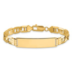 14k Polished Solid Chain/Solid Plate Anchor Link 37x10mm Plate 8 inch ID Bracelet