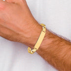 14k Polished Solid Chain/Solid Plate Anchor Link 37x10mm Plate 8 inch ID Bracelet