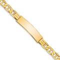14k Polished Solid Chain/Solid Plate Anchor Link 37x10mm Plate 8 inch ID Bracelet
