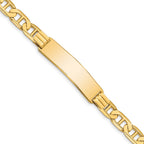 14k Polished Solid Chain/Solid Plate Anchor Link 37x10mm Plate 8 inch ID Bracelet