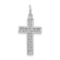 14k White Gold Filigree Cross Charm
