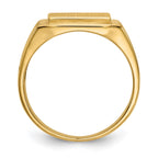 14k 11.5x11.0mm Rectangle Open Back Mens Signet Ring