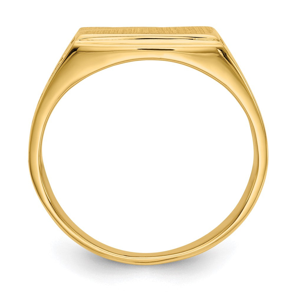 14kw 8.5x13.0mm Open Back Men's Signet Ring