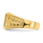 14k 13.0x8.5mm Rectangle Open Back Mens Nugget Signet Ring