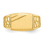 14kw 8.5x13.0mm Open Back Men's Signet Ring