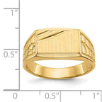 14k 13.0x8.5mm Rectangle Open Back Mens Nugget Signet Ring