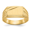 14kw 8.5x13.0mm Open Back Men's Signet Ring