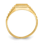 14k 8.5x10.0mm Rectangle Open Back Mens Signet Ring