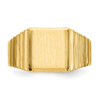 14k 8.5x10.0mm Rectangle Open Back Mens Signet Ring