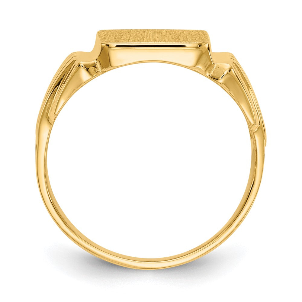 14k 10.5x10.5mm Square Open Back Mens Signet Ring
