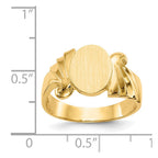14k 8.5x10.0mm Oval Open Back Signet Ring
