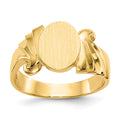 14k 8.5x10.0mm Oval Open Back Signet Ring