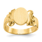 14k 8.5x10.0mm Oval Open Back Signet Ring