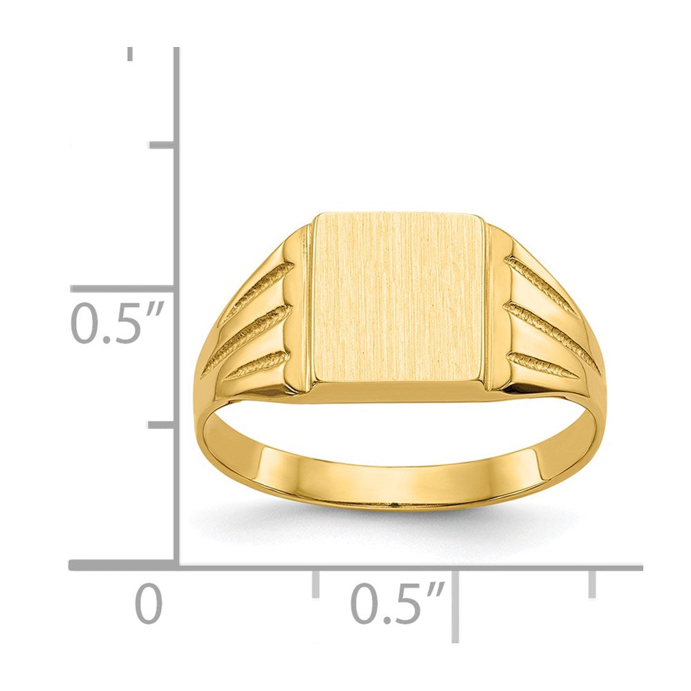 14k 9.0x8.0mm Rectangle Open Back Signet Ring