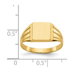 14k 9.0x8.0mm Rectangle Open Back Signet Ring