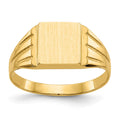 14k 9.0x8.0mm Rectangle Open Back Signet Ring
