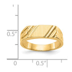 14k 12.0 x 6.0mm Open Back Diagonal Signet Ring
