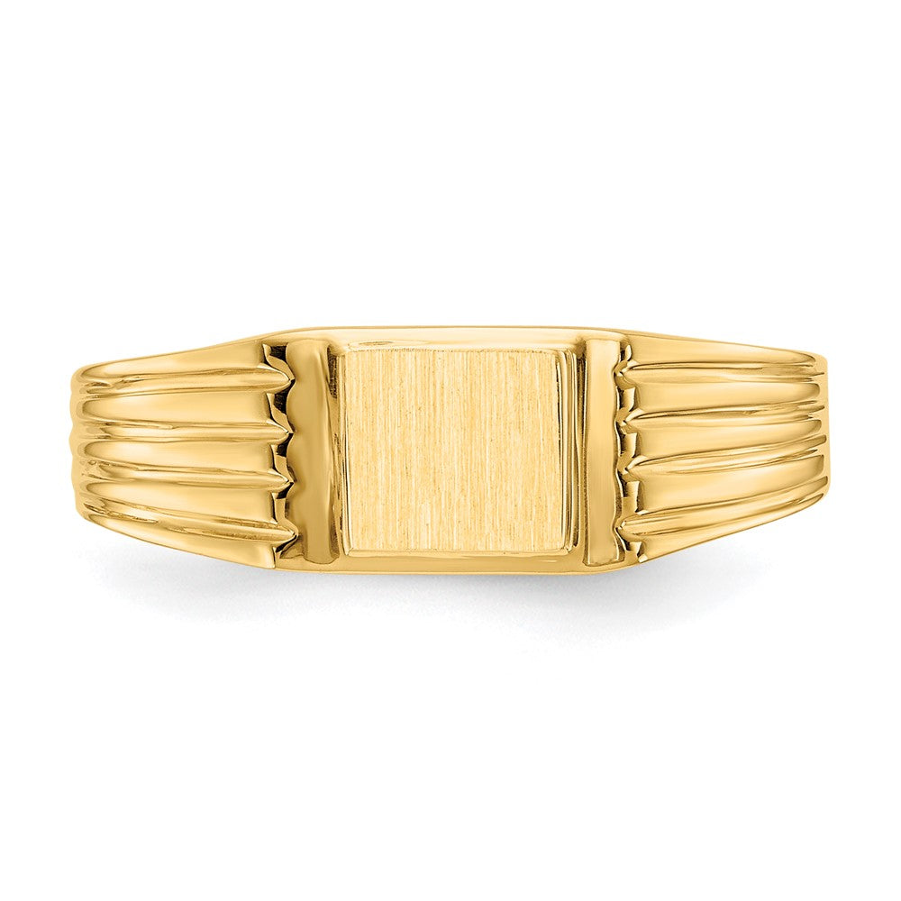 14k 5.25x4.75mm Open Back Childs Square Signet Ring