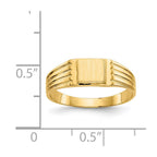 14k 5.25x4.75mm Open Back Childs Square Signet Ring