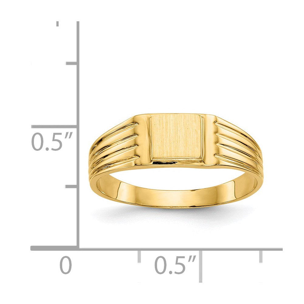 14k 5.25x4.75mm Open Back Childs Square Signet Ring