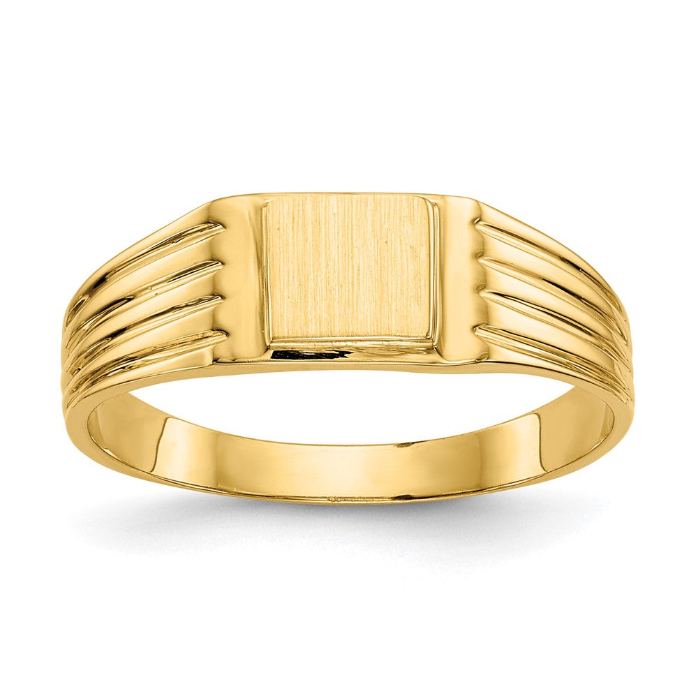 14k 5.25x4.75mm Open Back Childs Square Signet Ring