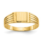 14k 5.25x4.75mm Open Back Childs Square Signet Ring