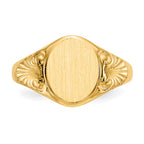14k 7.5x10.0mm Oval Closed Back Signet Ring