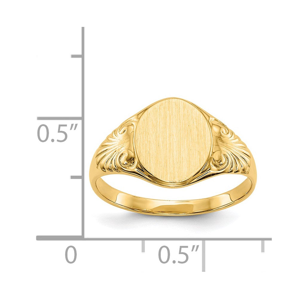 14k 7.5x10.0mm Oval Closed Back Signet Ring