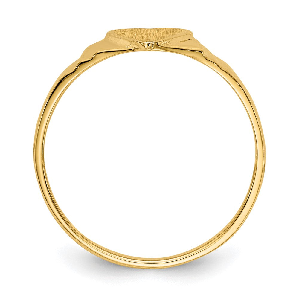 14k 5.5x5.25mm Closed Back Childs Heart Signet Ring