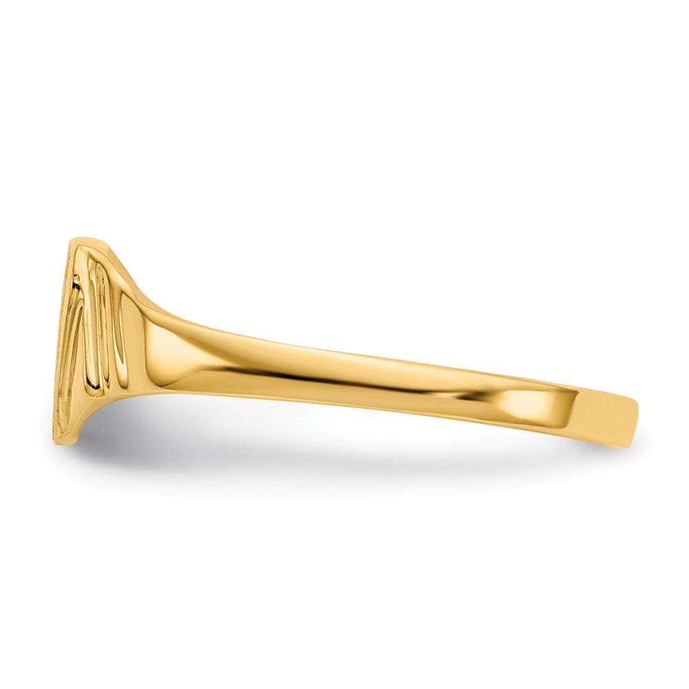 14k 5.5x5.25mm Closed Back Childs Heart Signet Ring