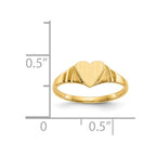 14k 5.5x5.25mm Closed Back Childs Heart Signet Ring