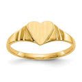 14k 5.5x5.25mm Closed Back Childs Heart Signet Ring
