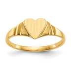 14k 5.5x5.25mm Closed Back Childs Heart Signet Ring