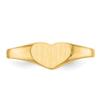 14k 7.5x5.5mm Closed Back Heart Signet Ring