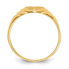 14k 6.75x6.75mm Closed Back Childs Heart Signet Ring