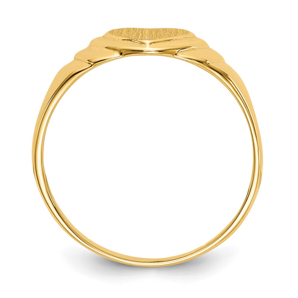 14k 6.75x6.75mm Closed Back Childs Heart Signet Ring
