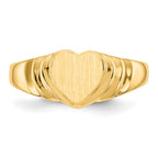 14k 6.75x6.75mm Closed Back Childs Heart Signet Ring