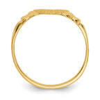 14k 8.0x8.5mm Closed Back Childs Heart Signet Ring