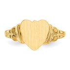 14k 8.0x8.5mm Closed Back Childs Heart Signet Ring