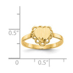 14k 7.0x6.5mm Open Back Scalloped Edge Heart Signet Ring