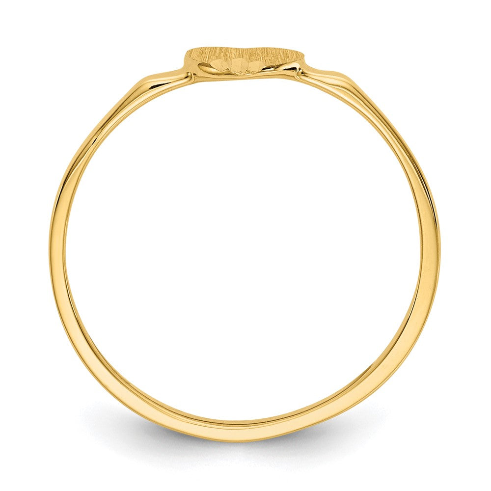 14k Diamond-cut 5.0x4.75mm Closed Back Childs Heart Signet Ring