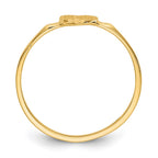 14k Diamond-cut 5.0x4.75mm Closed Back Childs Heart Signet Ring