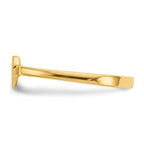 14k Diamond-cut 5.0x4.75mm Closed Back Childs Heart Signet Ring