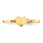 14k Diamond-cut 5.0x4.75mm Closed Back Childs Heart Signet Ring