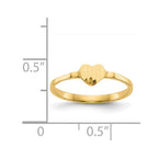 14k Diamond-cut 5.0x4.75mm Closed Back Childs Heart Signet Ring