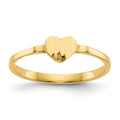 14k Diamond-cut 5.0x4.75mm Closed Back Childs Heart Signet Ring