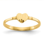 14k Diamond-cut 5.0x4.75mm Closed Back Childs Heart Signet Ring