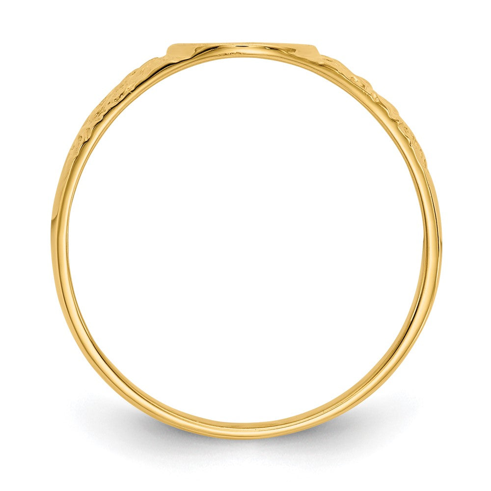 14k 7.0x8.0mm Oval Closed Back Signet Ring