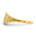 14kw 8.0x7.0mm Closed Back Signet Ring