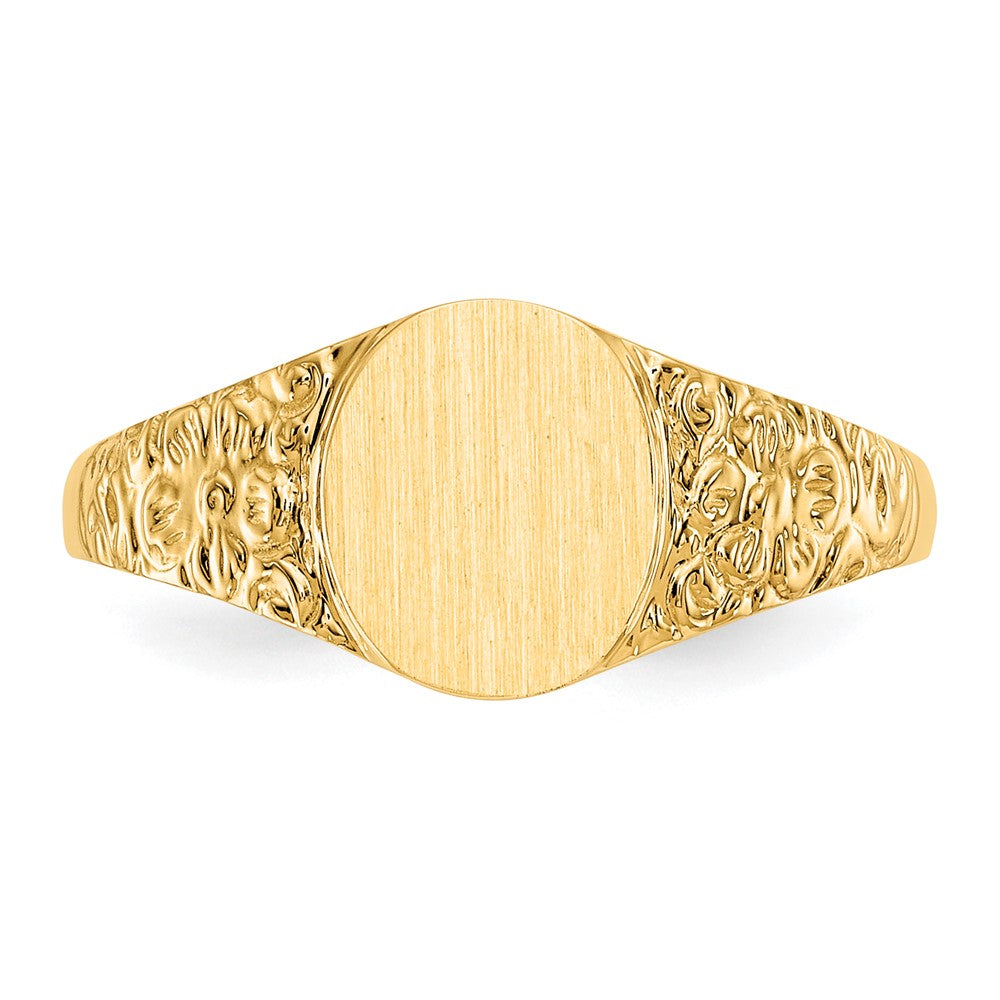 18k 8.0x7.0mm Closed Back Signet Ring